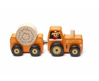 CUBIKA  Traktor s vlekem - dřevěná skládačka s magnetem 3 díly
