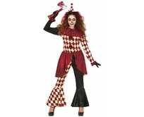 Fiestas Guirca Hororový klaun - Harlequin Outfit Košile s vlnicí Kalhoty Maškarní kostým Dospělá žena Velikost L 14-16 42 – 44 (L)