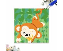 Malování podle čísel pro děti - opička
