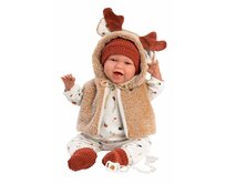 Llorens  NEW BORN - realistická panenka miminko se zvuky a měkkým látkovým tělem - 42 cm