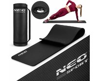 Neo-Sport Podložka na cvičení s otvory o síle 183 x 60 cm Neo-Sport -  černá