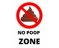 Plechová cedulka No poop zone