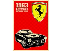 Plechová cedule Ferrari 1963 Velikost: A5 (20 x 15 cm) A5 (20 x 15 cm)