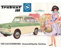 Plechová cedule Trabant 500 Velikost: A5 (20 x 15 cm) A5 (20 x 15 cm)