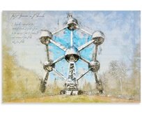 Plechová cedule Atomium Velikost: A5 (20 x 15 cm) A5 (20 x 15 cm)