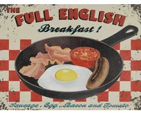 Plechová cedule Full English Breakfast Velikost: A5 (20 x 15 cm) A5 (20 x 15 cm)