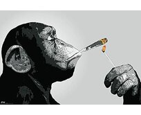 Plechová cedule Smoking Monkey Velikost: A5 (20 x 15 cm) A5 (20 x 15 cm)