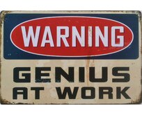 Plechová cedule Genius At Work Velikost: A4 (30 x 20 cm) A4 (30 x 20 cm)