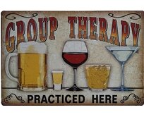 Plechová cedule Group Therapy Velikost: A4 (30 x 20 cm) A4 (30 x 20 cm)