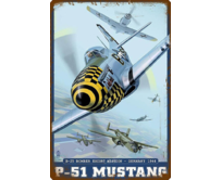Plechová cedule P-51 Mustang Velikost: A4 (30 x 20 cm) A4 (30 x 20 cm)