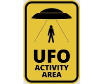 Plechová cedule UFO Activity Area Velikost: A5 (20 x 15 cm) A5 (20 x 15 cm)