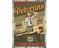 Plechová cedule American Veterans Velikost: A5 (20 x 15 cm) A5 (20 x 15 cm)