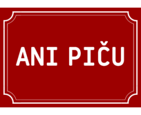 Plechová cedulka Ani piču