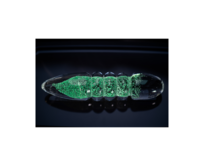Chakra Original  Dildo svítící Accord, barva bílá - zelená pevné sklo,  18 x 3,5 cm