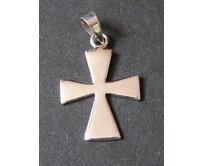 Plochý křížek - stříbrný přívěšek / přívěsek ze stříbra
