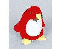 Sametová krabička na šperky - červený tučňák