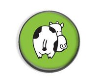 Kráva otočená zády - button