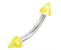 Obočovka - žluté hroty - piercing do obočí