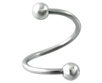 Malý spirálový piercig ve stříbrné barvě - varianta 2