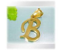 Písmeno B ve zlaté barvě - ocelový přívěsek