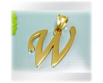 Písmeno W ve zlaté barvě - ocelový přívěsek