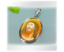 Ježíš Kristus vyobrazen na destičce - ocelový přívěsek