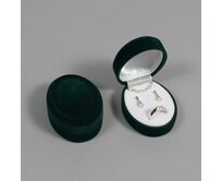 Sametová krabička na šperky - zelený ovál