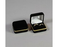 Sametová krabička na šperky - černý kvádr se zaoblenými rohy