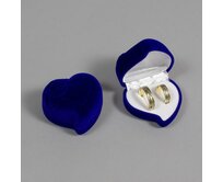 Sametová krabička na šperky - velké modré srdce