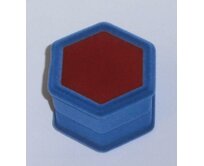 Modrá krabička na šperky - ve tvaru šestiúhelníku