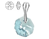 Přívěsek - Swarovski Octagon 14mm Aquamarine