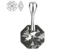 Přívěsek - Swarovski Octagon Lily 14mm Silver Night