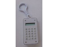Bílá kalkulačka s hlavolamem - přívěsek na klíče