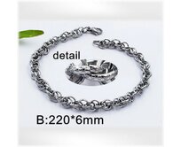 Náramek z oceli 22cm dlouhý, 6mm široký