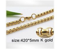 Ocelový náhrdelník - 420x5mm ve zlaté barvě