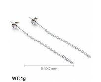 Ocelová komponenta na výrobu náušnic s řetízkem - 50x2mm