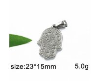 Ruka fatimy - 23x15mm - ocelový přívěsek