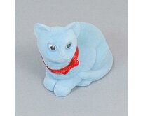 Sametová krabička na šperky - modrá kočka