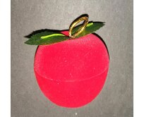 Sametová krabička na šperky - červené jablko