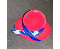 Sametová krabička na šperky - červený klobouk
