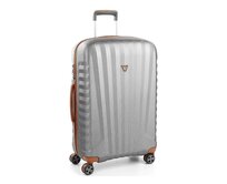 Cestovní kufr Roncato E-LITE M stříbrná, Polykarbonát