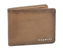 Pánská peněženka Bugatti Perfo flap S hnědá, Kůže