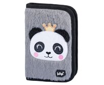 BAAGL Školní penál klasik dvě chlopně Panda šedá, Textil