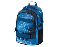 BAAGL Školní batoh Skate Steel modrá, Textil