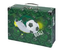 BAAGL Skládací školní kufřík Fotbal s kováním zelená, papír