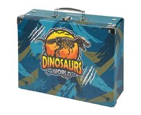 BAAGL Skládací školní kufřík Dinosaurs World modrá, papír