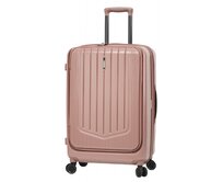 Cestovní kufr Snowball 4W M růžová, Polykarbonát