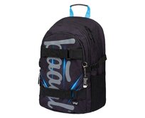 BAAGL Školní batoh Skate Bluelight černá, Textil