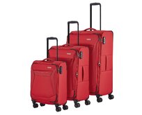 Cestovní kufry set 3ks Travelite CHIOS S,M,L červená, Textil