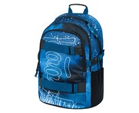 BAAGL Školní batoh Skate Steel modrá, Textil